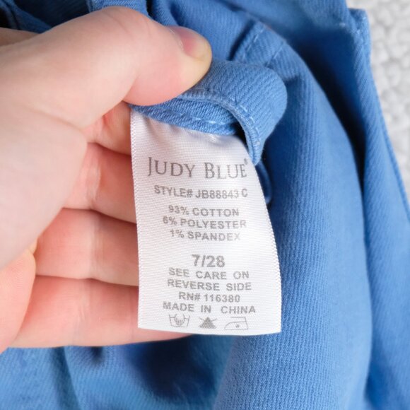 Judy Blue Jeans Womens 7 28 Blue High Rise Wide Leg Cropped Raw Hem Stretch - Picture 11 of 12